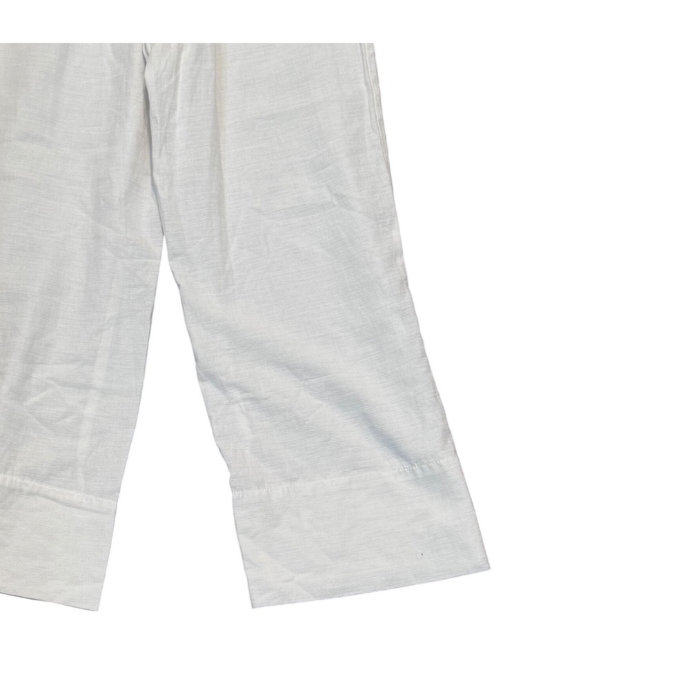 Good Luck Gem White Linen Blend Wide Leg Sailor Button Pants XS YCGP1182 - Picture 4 of 6